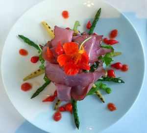 High angle view of salad in plate