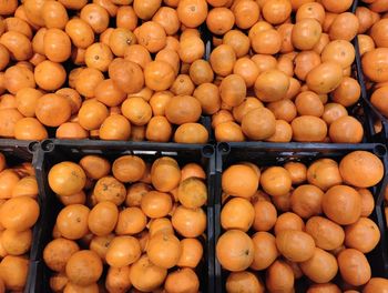 Full frame shot of oranges at market stall