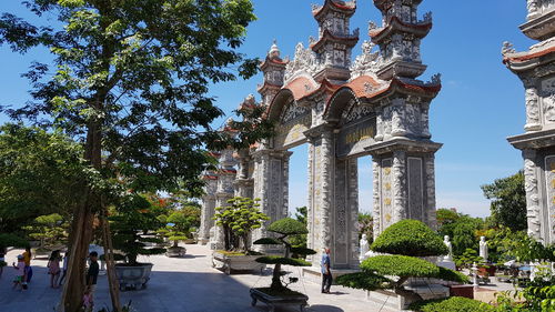 Panoramic view of historic building against sky