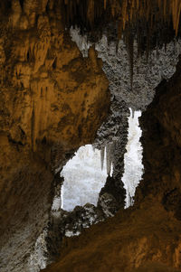 Scenic view of frozen cave