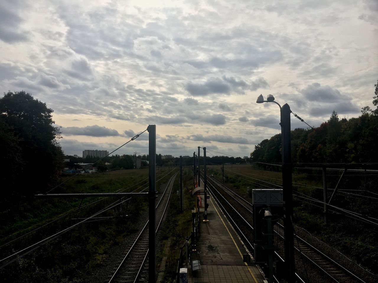 RAILROAD TRACKS AGAINST SKY