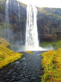Scenic view of waterfall