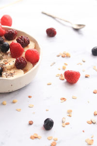 High angle view of breakfast in bowl