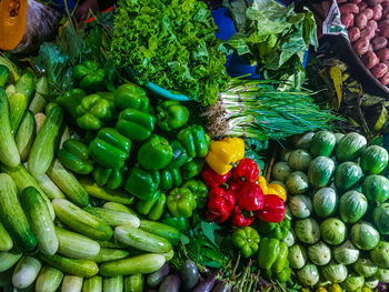 Vegetables for sale at market stall