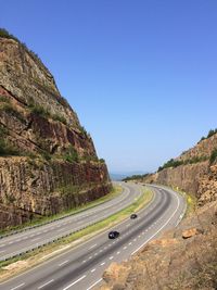 Country road along mountain landscape