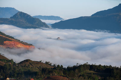 Scenic view of mountains against sky