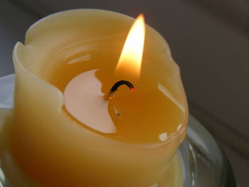 Close-up of lit candle