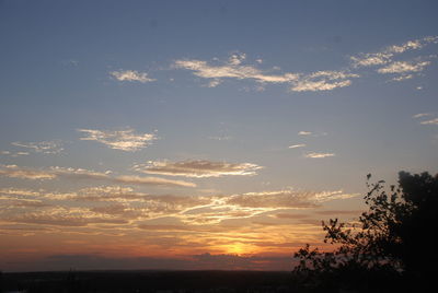 Silhouette of landscape against sky during sunset