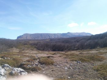 Scenic view of mountains against sky