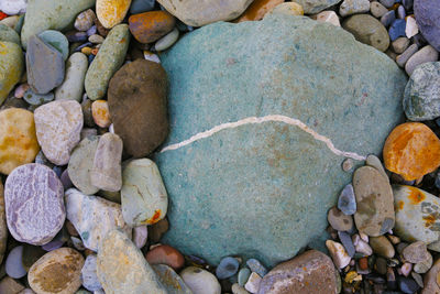 High angle view of stones