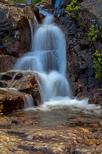 Scenic view of waterfall