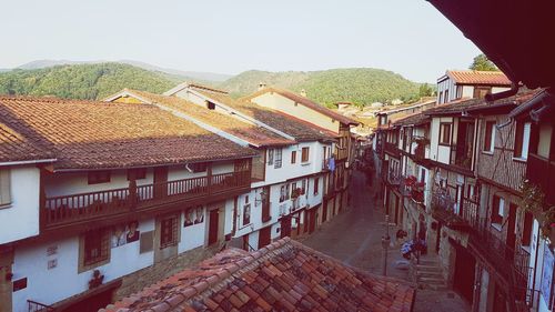 Houses against clear sky