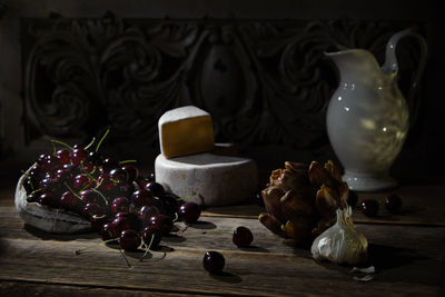 Close-up of food on table