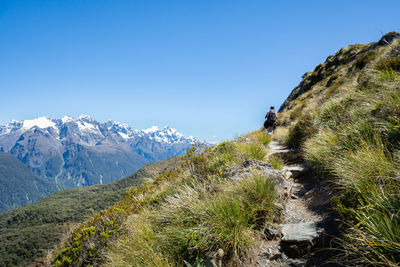 Scenic view of mountains against clear sky