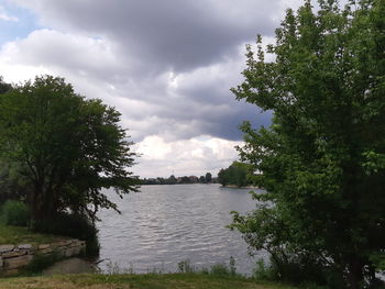 Scenic view of river against sky