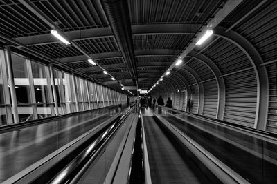 Moving walkways in airport