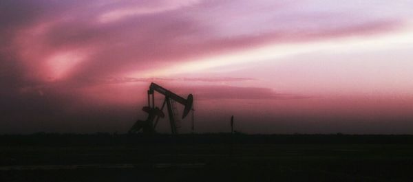 Silhouette of landscape at sunset