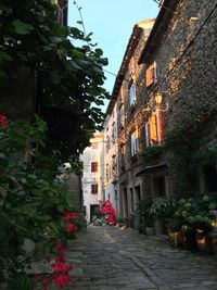 Narrow walkway along buildings