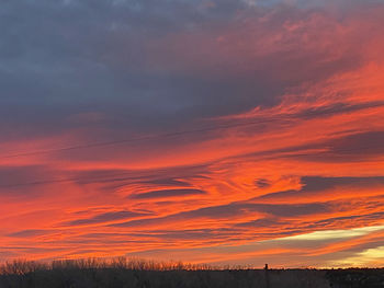 Scenic view of dramatic sky during sunset