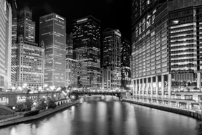 City lit up at night