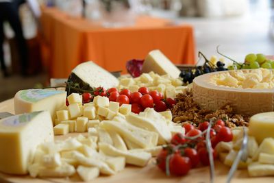 Close-up of food on table