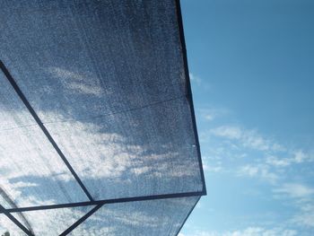 Low angle view of built structure against blue sky