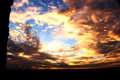 Low angle view of sky at sunset