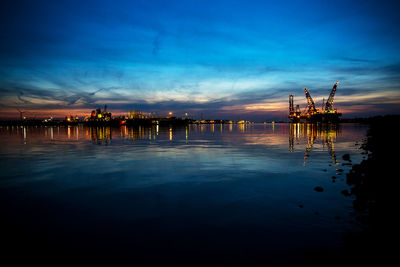 Scenic view of sea against sky at sunset