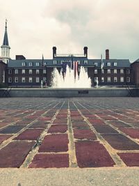 View of fountain in city