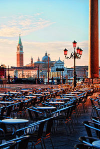 Table and chairs at st mark square