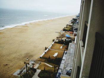 High angle view of beach against sky