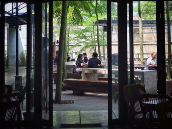 People sitting in restaurant