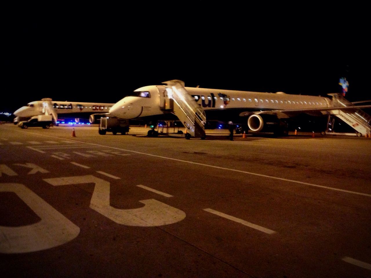 AIRPORT RUNWAY AT NIGHT