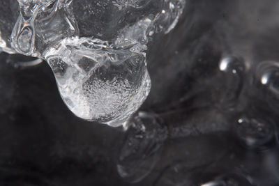 Close-up of ice cubes in glass