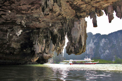 View of boats in sea