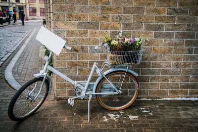 Bicycle against wall