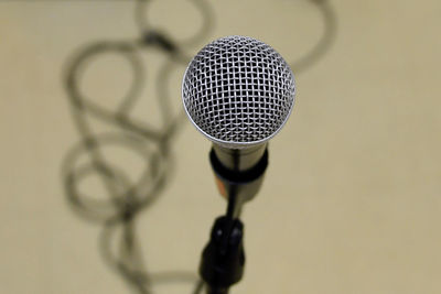 Close-up of microphone against floor