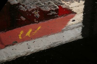 Close-up of red wall