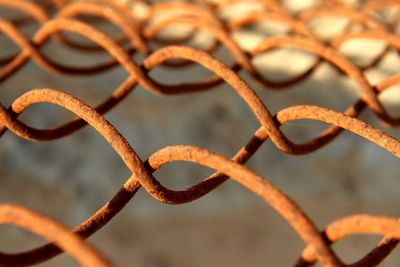 Close-up of rusty fence