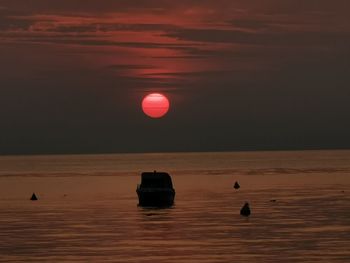 View of sea against sky during sunset