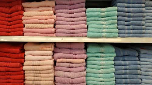 Full frame shot of multi colored towels