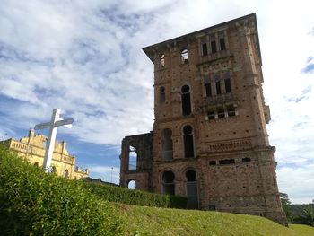 Low angle view of historical building against sky