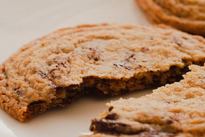 Close-up of cookies in plate