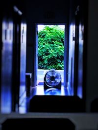 View of building through window