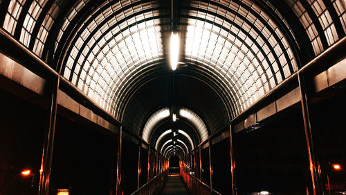 Low angle view of illuminated ceiling