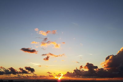 Scenic view of sea against sky at sunset