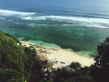 High angle view of scenic beach