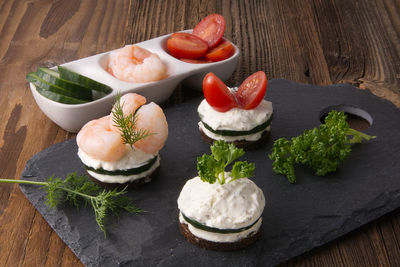 Close-up of sushi on table