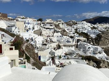 High angle view of buildings in town