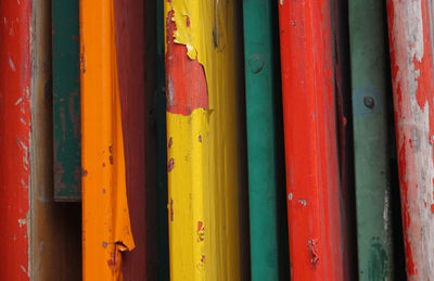 Full frame shot of multi colored wood